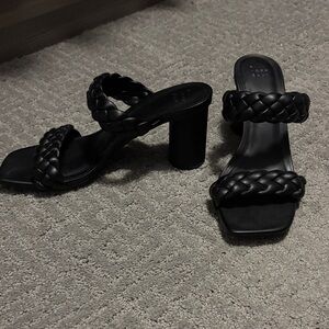 a new day Black Braided Heels